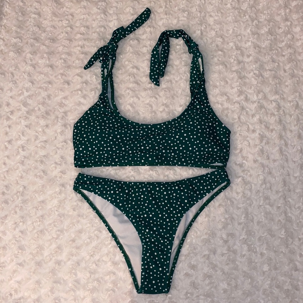 Green Polka Dot Bikini Set